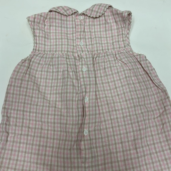 Jacadi Paris Peter Pan collar plaid romper with rosette size 18 months - Picture 8 of 10